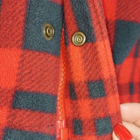 Old Navy Red Gray Buffalo Check Plaid Shacket 5T - Picture 5 of 11
